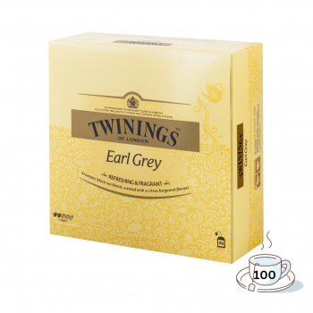 Twinings Earl Grey, Schwarztee, 100 Teebeutel im Kuvert